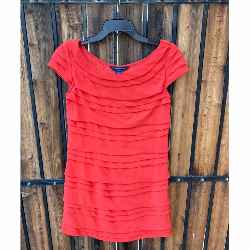 French Connection Orange Red Dress – Size 4